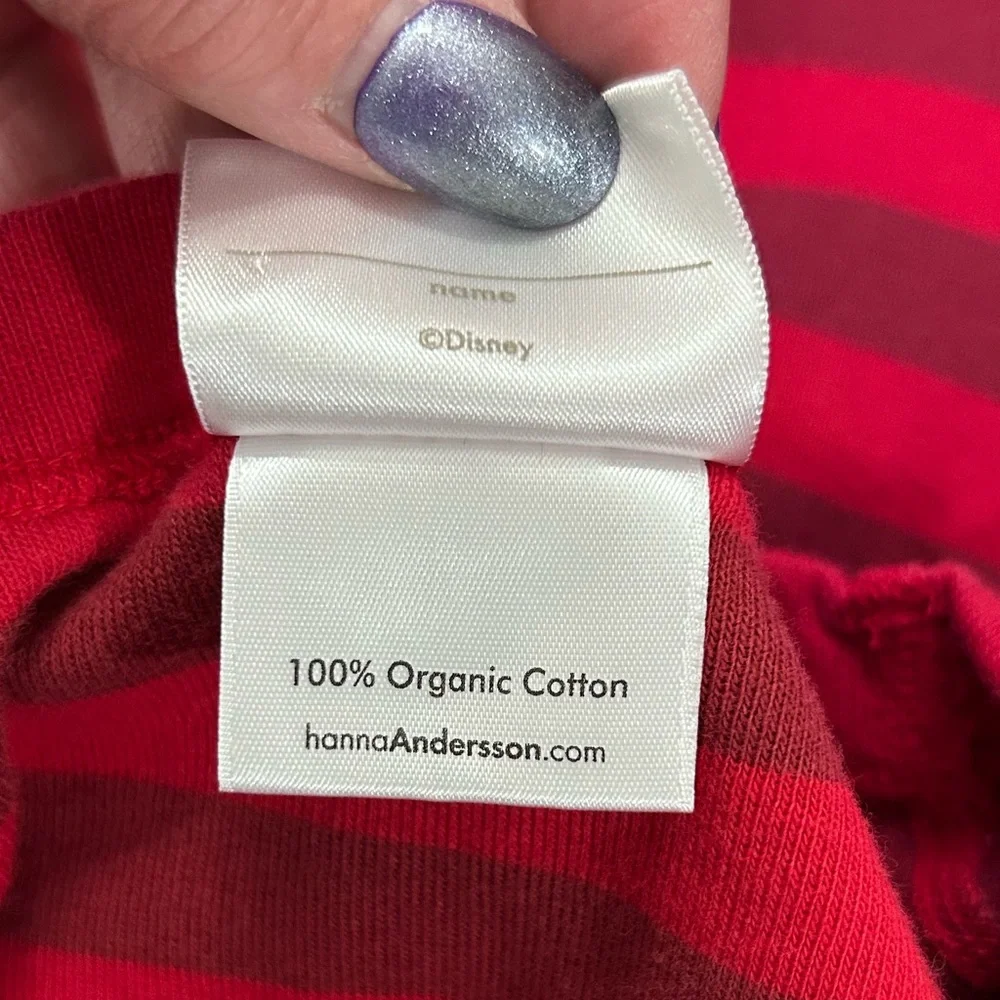 XXL Disney Hanna Anderson Red and Gold Striped Long Sleeve Pajama PJ Top Holiday - Picture 4 of 5